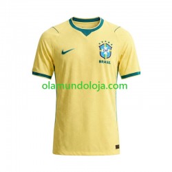 Camisola Brasil Homem Equipamento Primeiro Copa do Mundo 2026 Manga Curta
